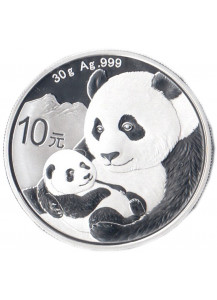 2019 - CINA 10 Yuan Ag (30gr) PANDA Fior di Conio